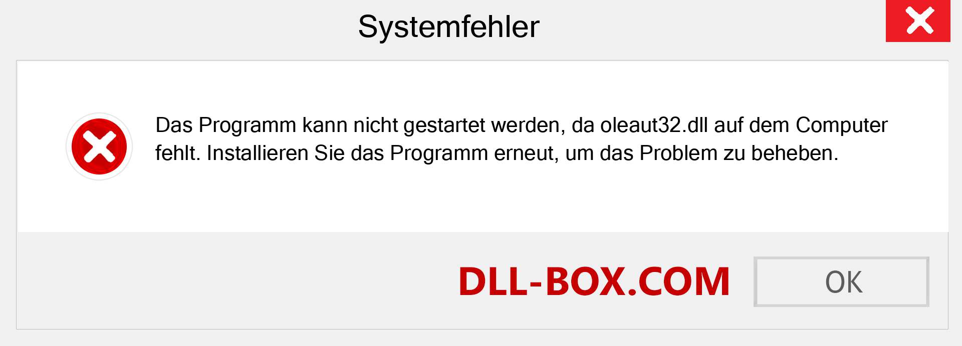 oleaut32.dll-Datei fehlt?. Download für Windows 7, 8, 10 - Fix oleaut32 dll Missing Error unter Windows, Fotos, Bildern